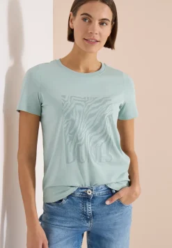 Shirt met ronde hals en foliedruk