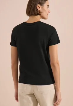 Shirt met ronde hals en foliedruk