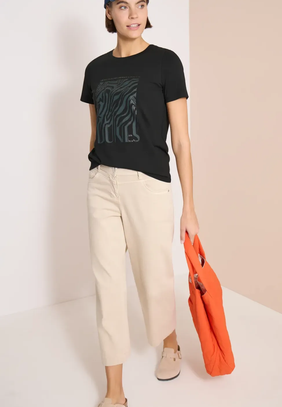 Shirt met ronde hals en foliedruk