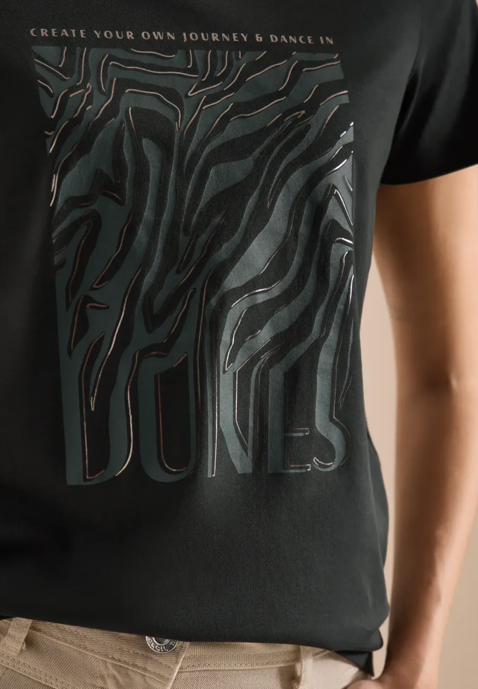 Shirt met ronde hals en foliedruk
