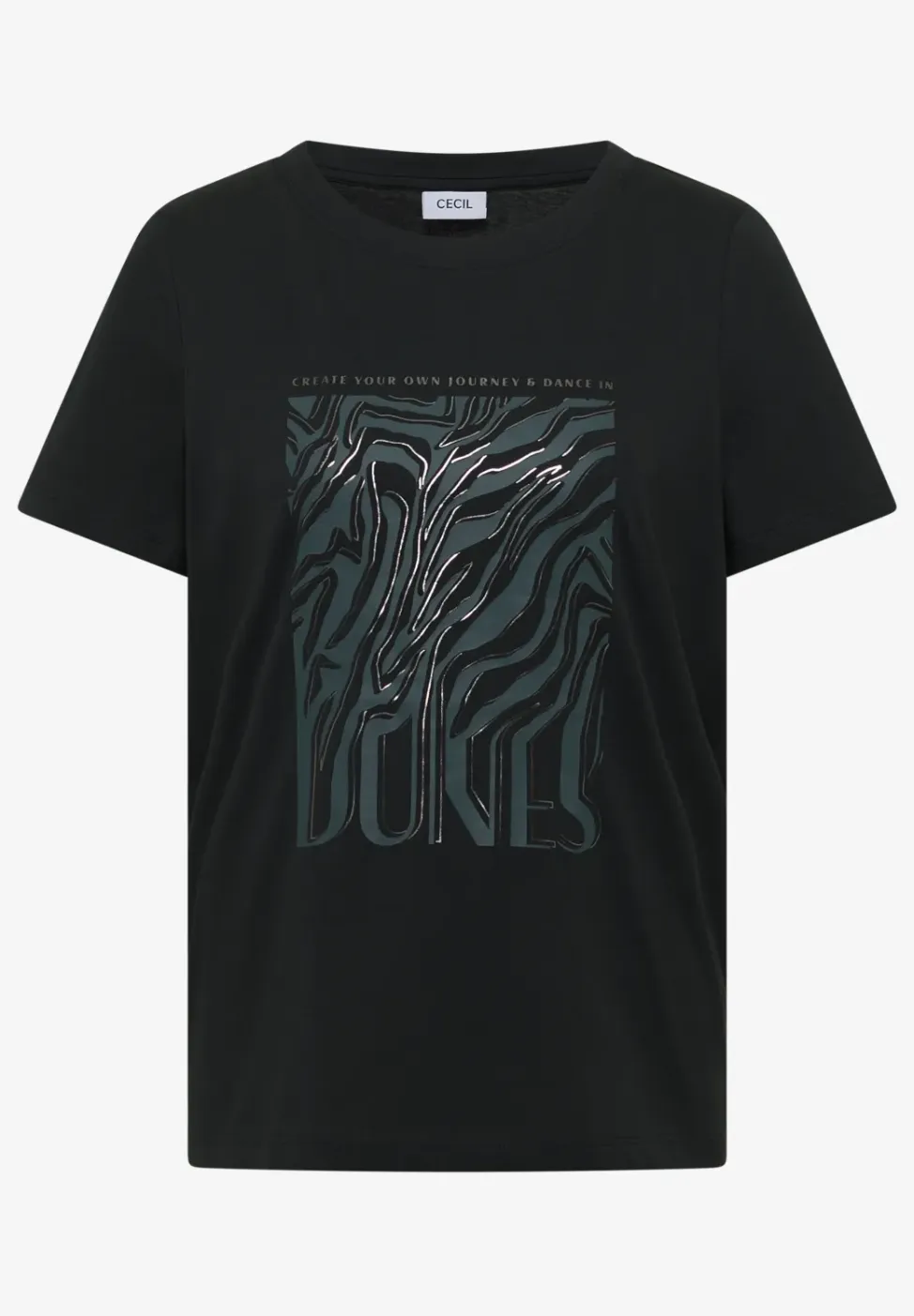 Shirt met ronde hals en foliedruk