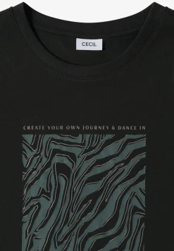 Shirt met ronde hals en foliedruk