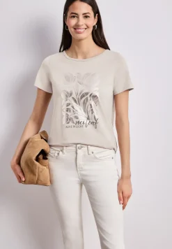 Shirt met ronde hals en foliedruk