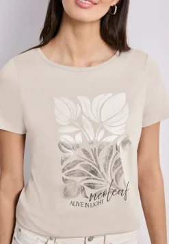 Shirt met ronde hals en foliedruk