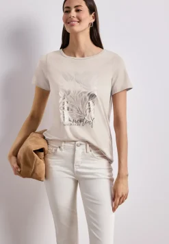 Shirt met ronde hals en foliedruk