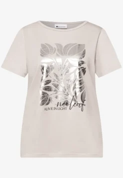 Shirt met ronde hals en foliedruk