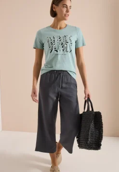 Shirt met ronde hals en frontprint