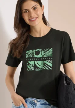 Shirt met ronde hals en frontprint