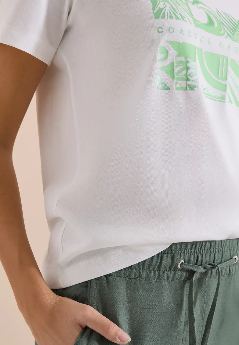 Shirt met ronde hals en frontprint