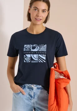 Shirt met ronde hals en frontprint