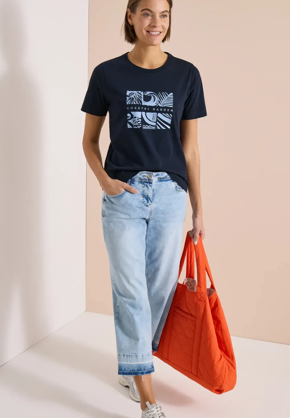 Shirt met ronde hals en frontprint