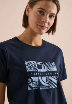 Shirt met ronde hals en frontprint