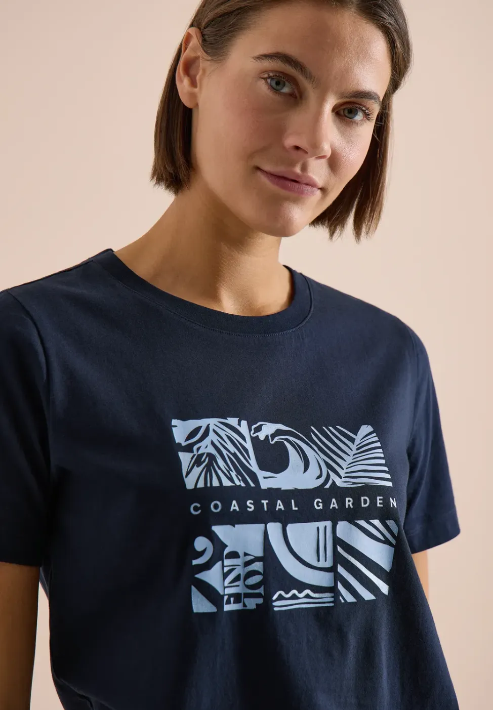 Shirt met ronde hals en frontprint