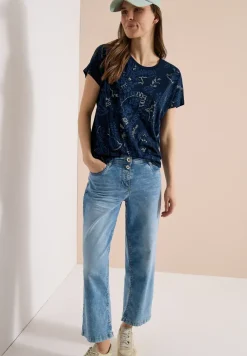 Shirt met ronde hals en frontprint