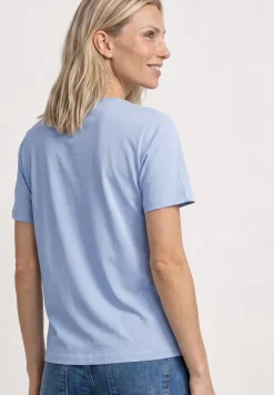 Shirt met ronde hals en geborduurd detail