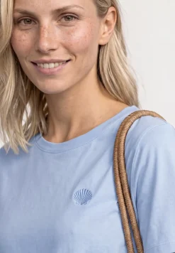 Shirt met ronde hals en geborduurd detail