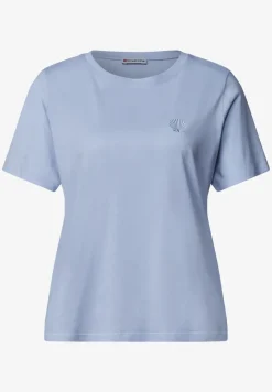 Shirt met ronde hals en geborduurd detail