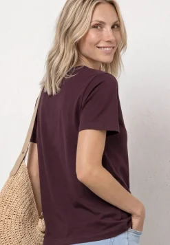 Shirt met ronde hals en geborduurd detail