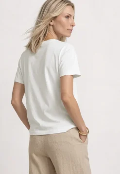Shirt met ronde hals en geborduurd detail