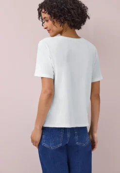 Shirt met ronde hals en gehaakte zak