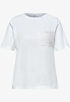 Shirt met ronde hals en gehaakte zak
