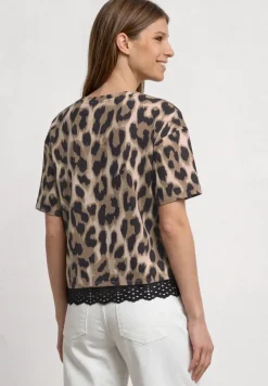 Shirt met ronde hals en kant