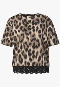Shirt met ronde hals en kant
