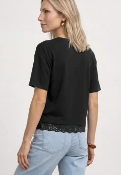 Shirt met ronde hals en kant