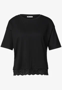 Shirt met ronde hals en kant