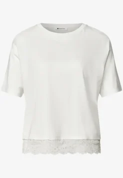 Shirt met ronde hals en kant