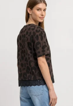 Shirt met ronde hals en kant