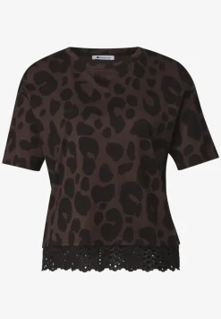 Shirt met ronde hals en kant
