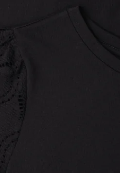 Shirt met ronde hals en kanten mouwen
