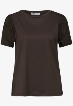 Shirt met ronde hals en kanten mouwen