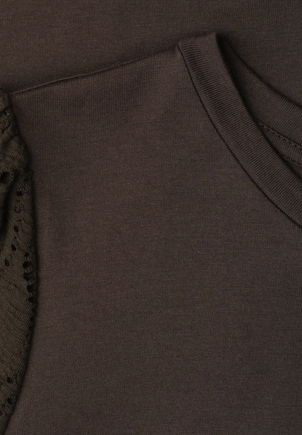 Shirt met ronde hals en kanten mouwen