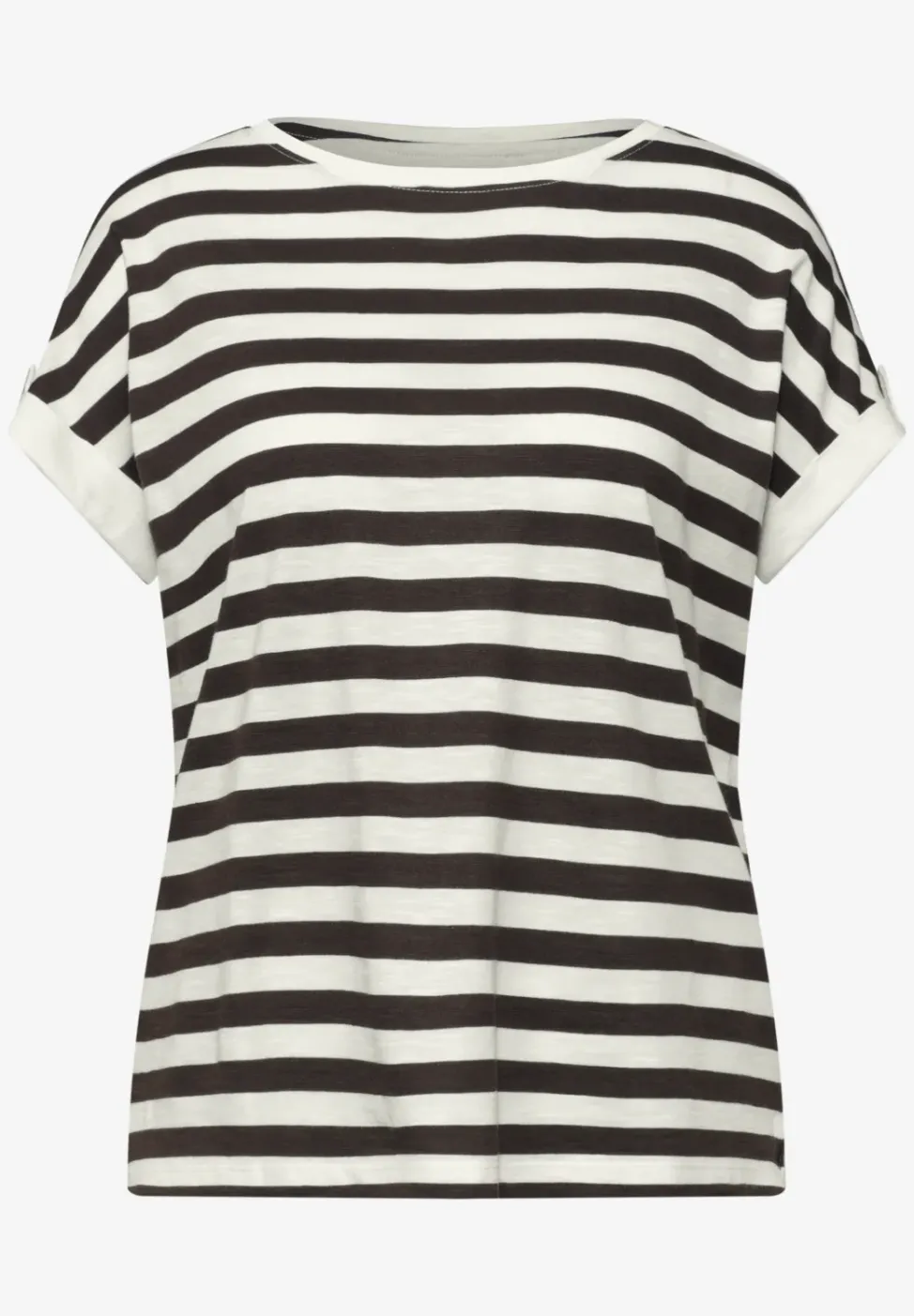 Shirt met ronde hals en knoopdetail