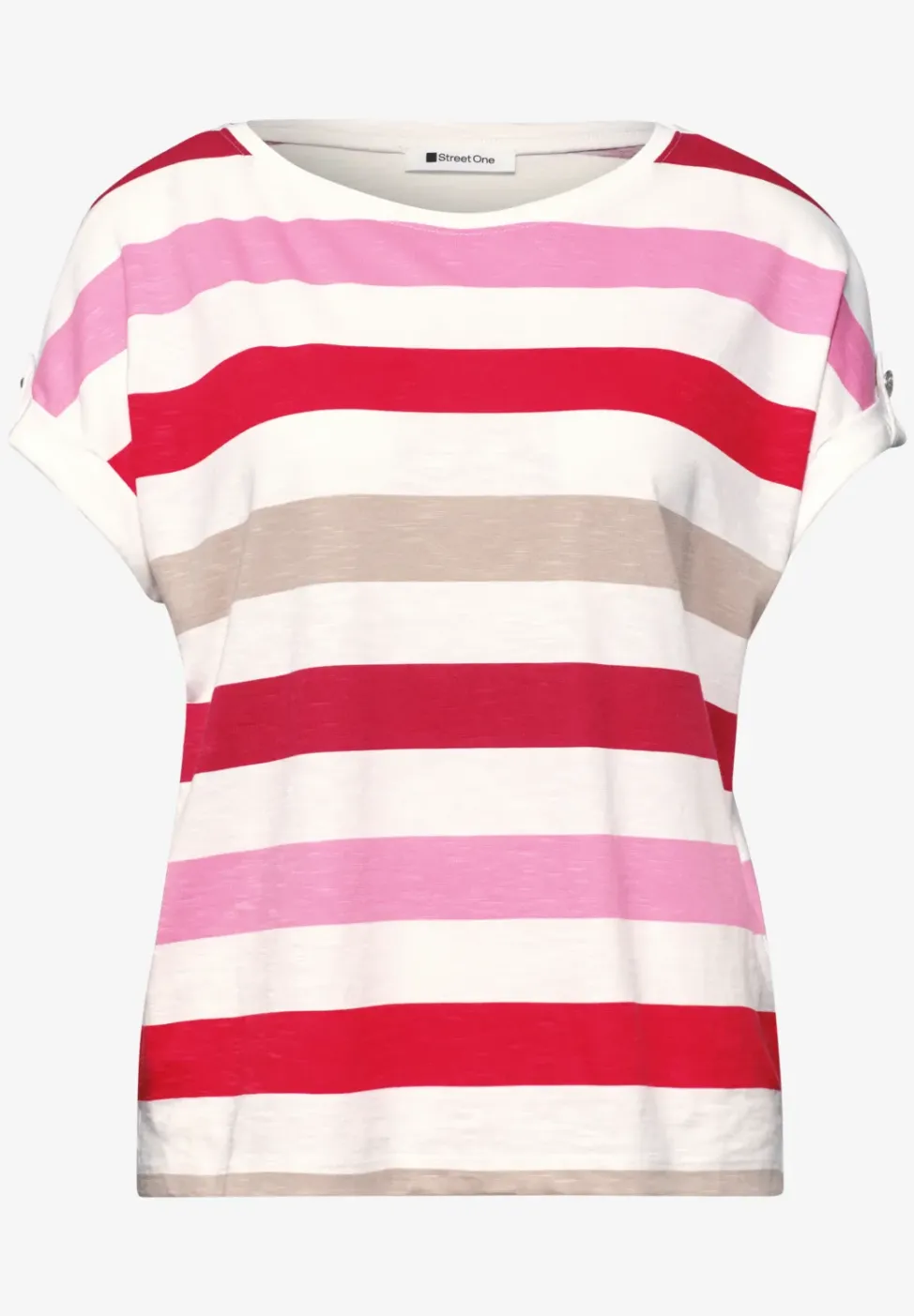 Shirt met ronde hals en knoopdetails