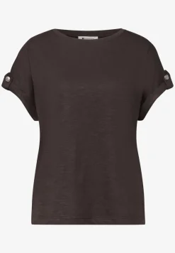 Shirt met ronde hals en knoopdetails