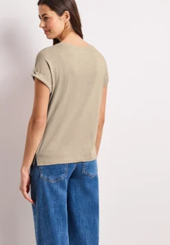 Shirt met ronde hals en knoopdetails