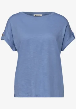 Shirt met ronde hals en knoopdetails