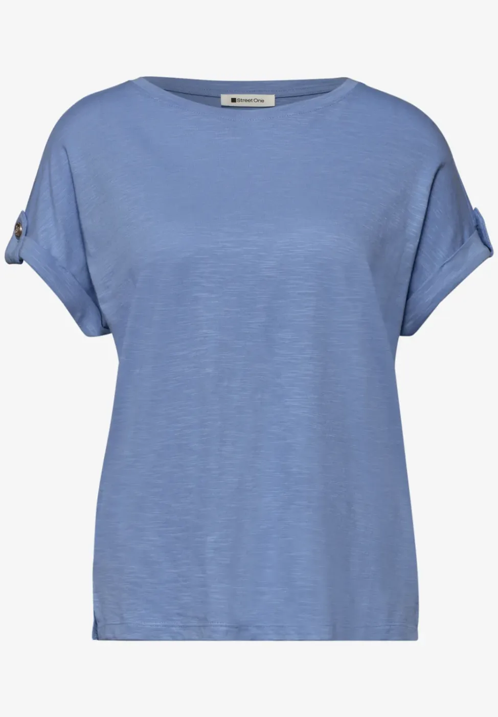 Shirt met ronde hals en knoopdetails