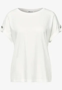 Shirt met ronde hals en knoopdetails