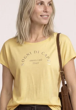 Shirt met ronde hals en losse schouders