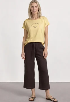 Shirt met ronde hals en losse schouders