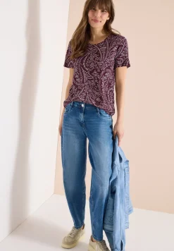 Shirt met ronde hals en minimale opdruk