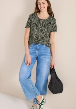 Shirt met ronde hals en minimale opdruk