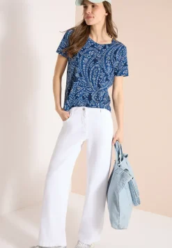 Shirt met ronde hals en minimale opdruk
