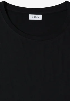 Shirt met ronde hals en omslagdetail