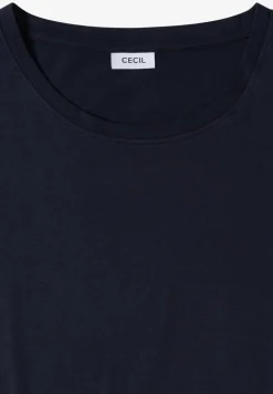 Shirt met ronde hals en omslagdetail