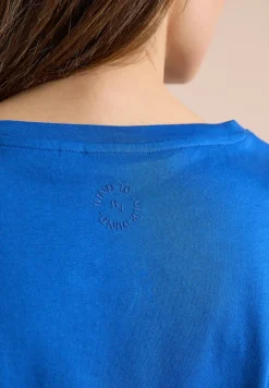 Shirt met ronde hals en omslagdetail